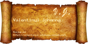 Valentinyi Johanna névjegykártya